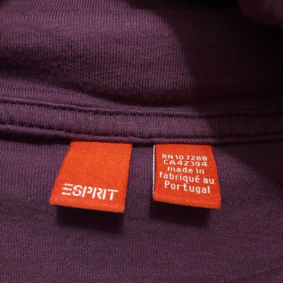 ☀️ Esprit Cowl Neck Long Sleeve Top Size Medium in Purple - Picture 5 of 8